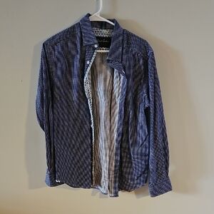 Robert Graham Men's Blue Patterned Shirt Jacket